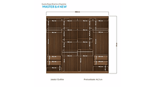 CLÓSET ALTAVISION MASTER VIP 8 PUERTAS 4 CAJONES GRAFITO