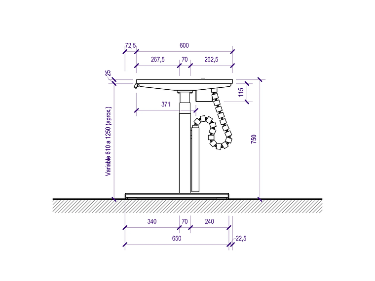 ESCRITORIO ELÉCTRICO STANDING DESK 170X60CM C7E 4