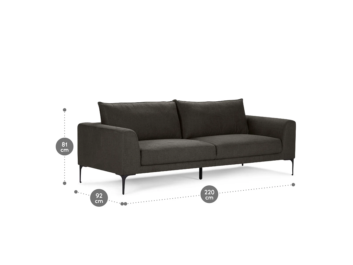 SOFÁ ROSEN 3 CUERPOS GRAFITO BARNES CHARCOAL 7