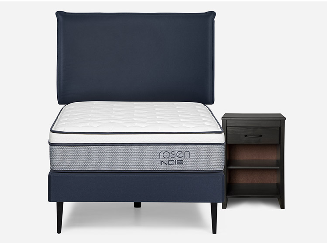 JUEGO DE DORMITORIO ROSEN CAMA EUROPEA INDIE 1.5 PLAZAS + SET MAURICE 1