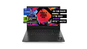 NOTEBOOK GAMER HP 16-WF1000LA I9 32GB RAM 1TB SSD RTX4070 8GB