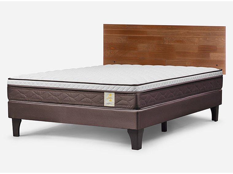 JUEGO DE DORMITORIO ROSEN CAMA EUROPEA NEW STYLE 4 PLUS BN 2 PLAZAS + RESPALDO TABOR CAFE 3