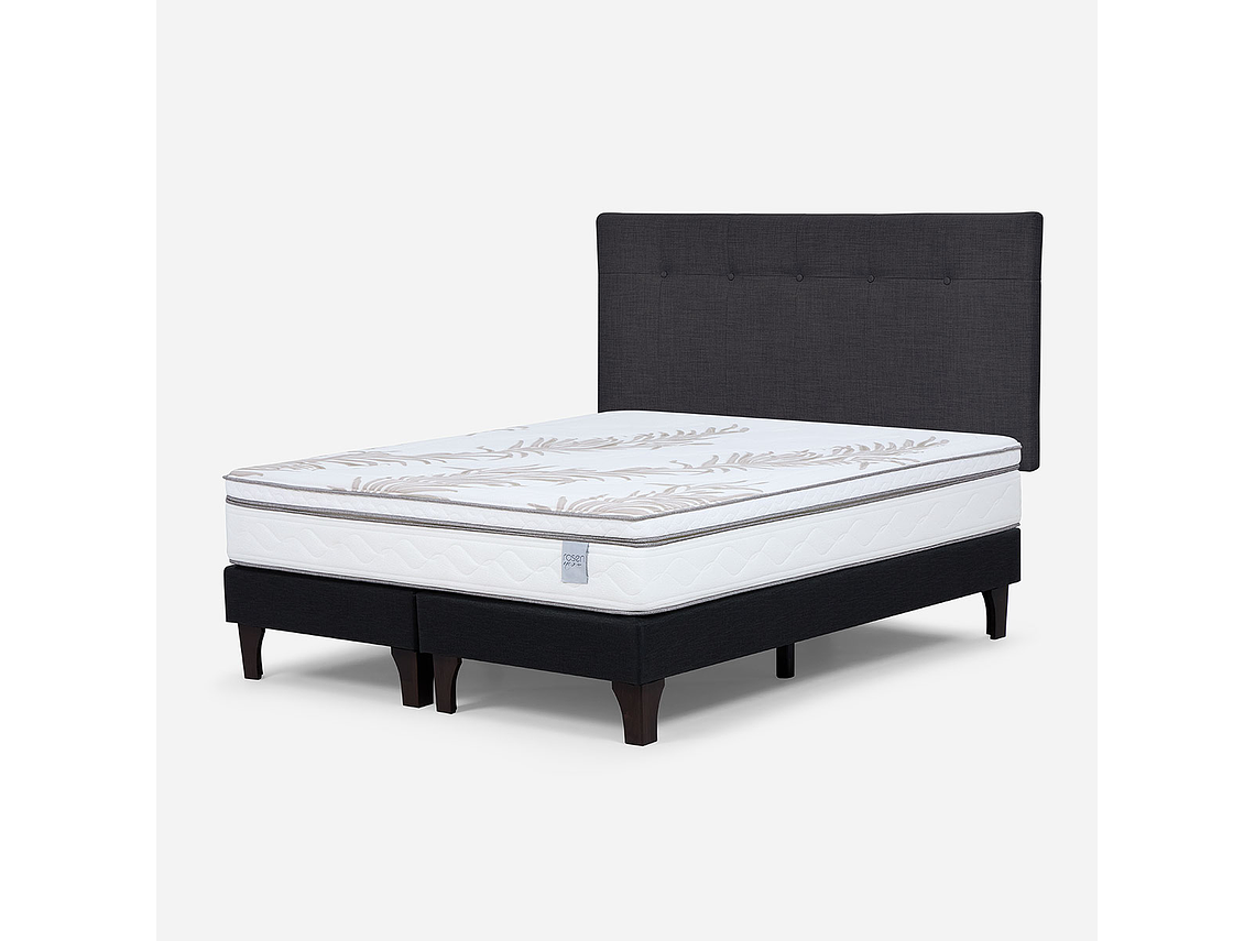 CAMA EUROPEA NEO PLUS KING + RESPALDO NEW BENNET GRAFITO 4