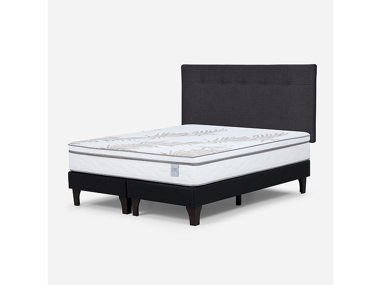 CAMA EUROPEA NEO PLUS KING + RESPALDO NEW BENNET GRAFITO 4
