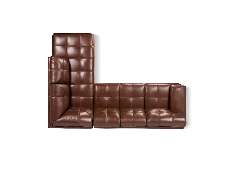 SOFÁ SECCIONAL ROSEN 6974 DERECHO CUERO CARAMELO 6