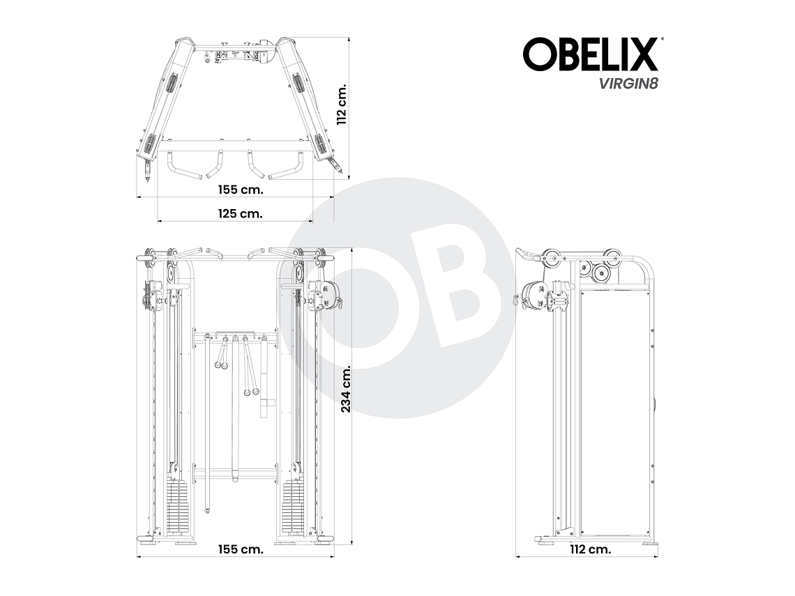 Polea Cruzada Corta V8 Series | Obelix 2