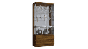 VITRINA DI PORETTI DESIGN DIAMANTE 2 PUERTAS 2 CAJONES