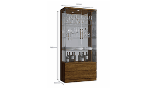 VITRINA DI PORETTI DESIGN DIAMANTE 2 PUERTAS 2 CAJONES