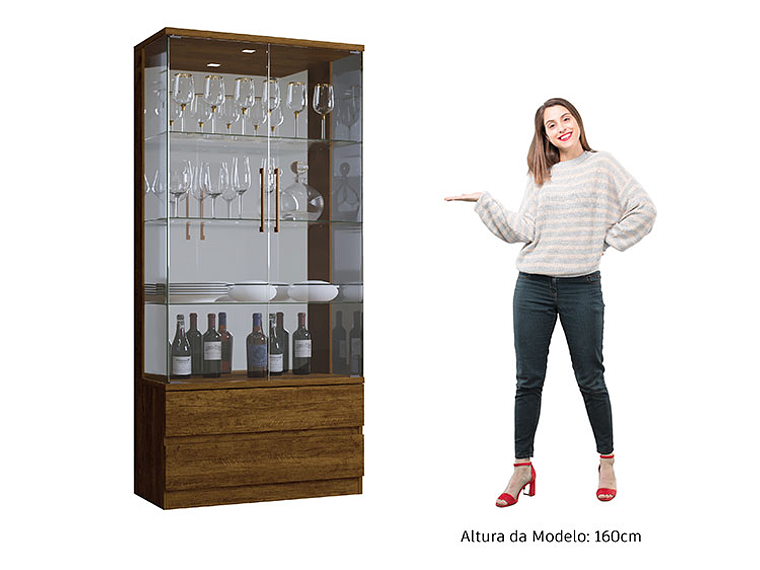 VITRINA DI PORETTI DESIGN DIAMANTE 2 PUERTAS 2 CAJONES 3