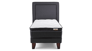 JUEGO DE DORMITORIO DRIMKIP CAMA EUROPEA HYBRIDA PLUS 1 PLAZA + RESPALDO