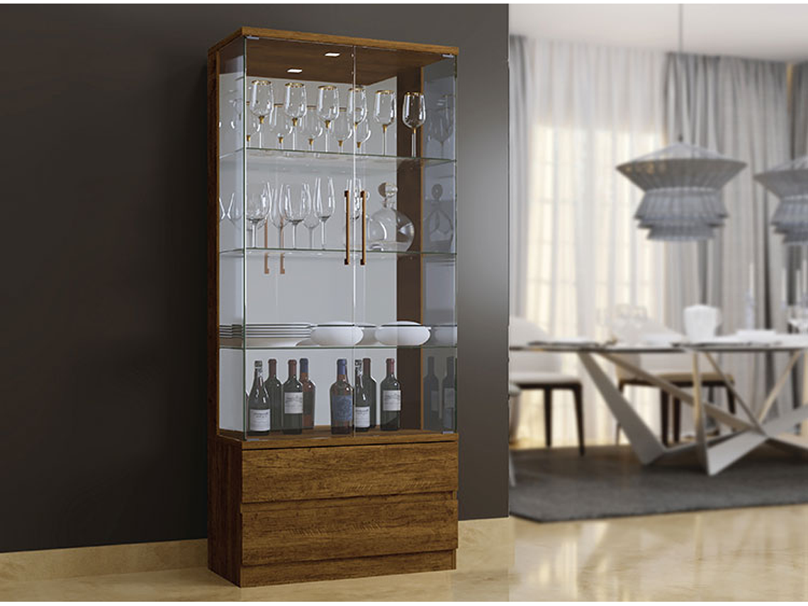 VITRINA DI PORETTI DESIGN DIAMANTE 2 PUERTAS 2 CAJONES 4