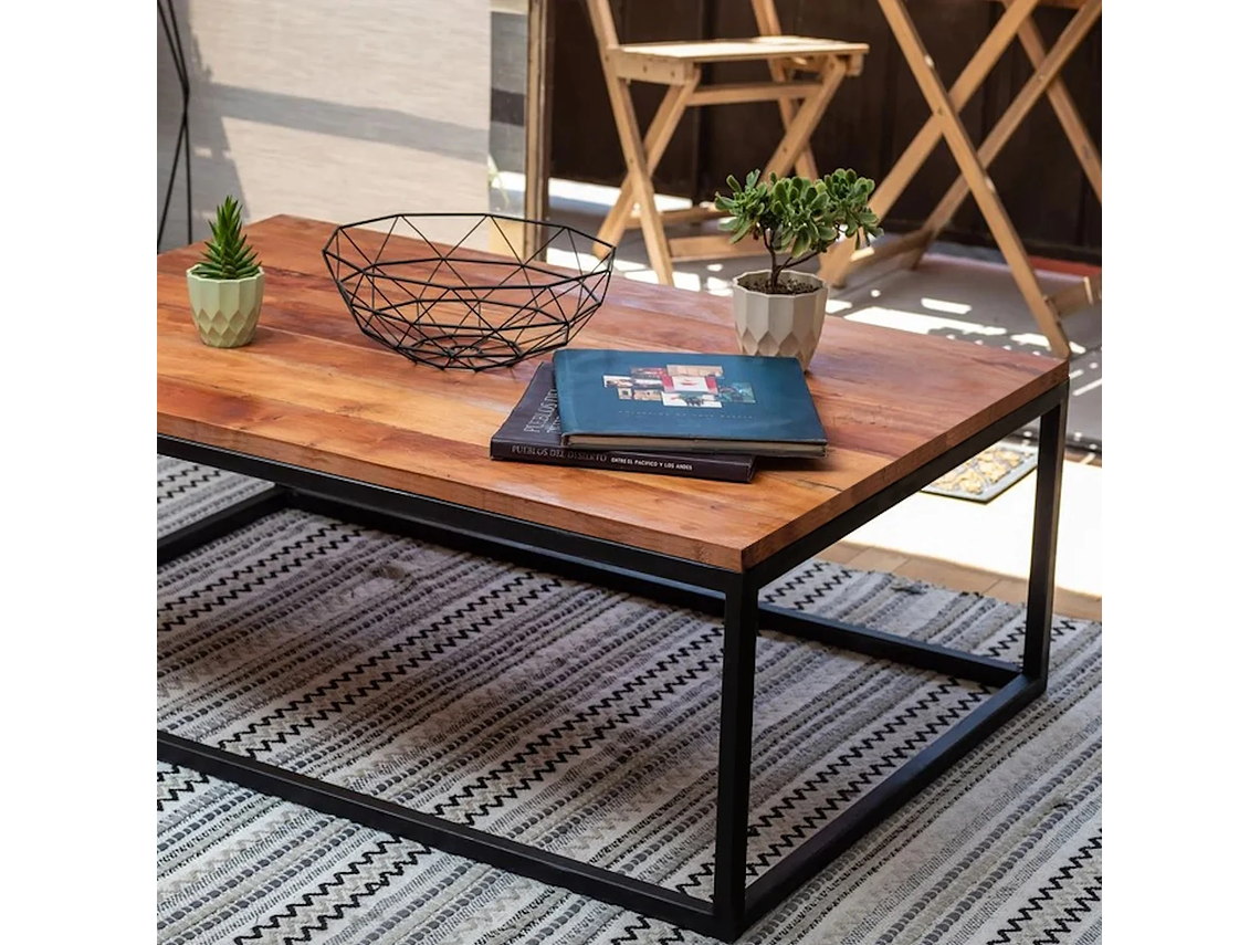 MESA CENTRO ILOFT COBLENZA L ROBLE 120X70 ACERO 5