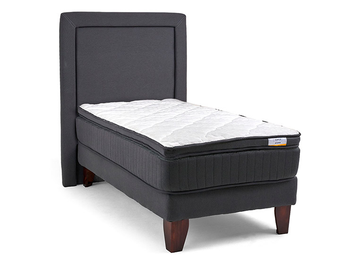 JUEGO DE DORMITORIO DRIMKIP CAMA EUROPEA HYBRIDA PLUS 1 PLAZA + RESPALDO 2