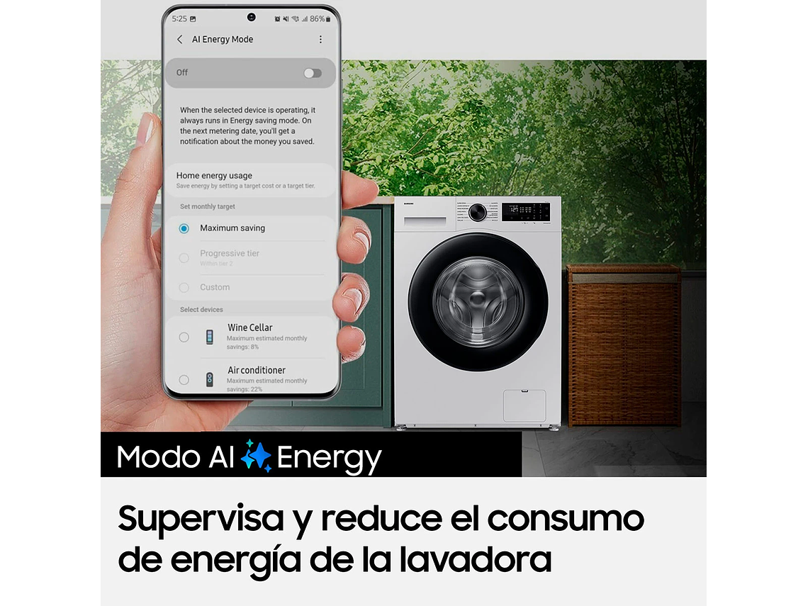 LAVADORA CARGA FRONTAL SAMSUNG WW10DG5U34AE BE SPOKE 10.5KG BLANCO 7