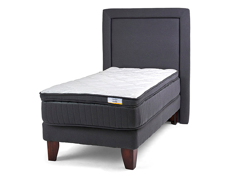 JUEGO DE DORMITORIO DRIMKIP CAMA EUROPEA HYBRIDA PLUS 1 PLAZA + RESPALDO 3