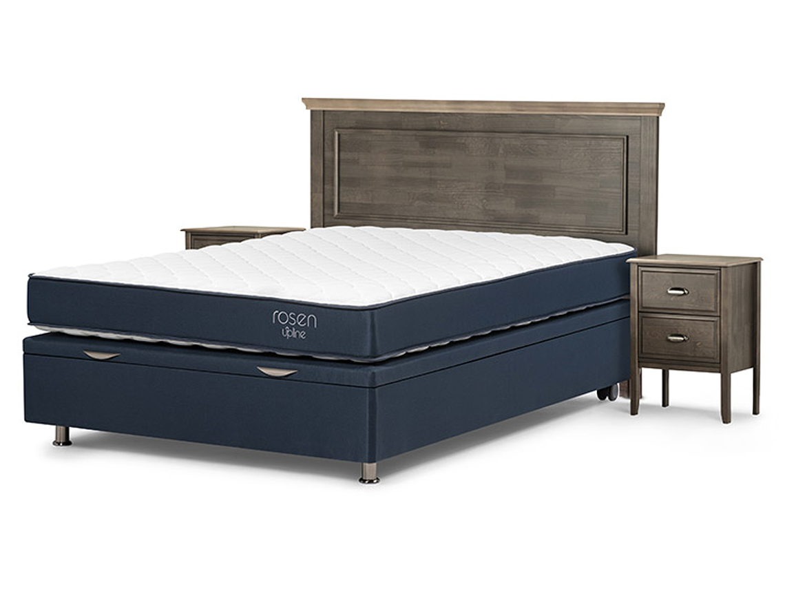 JUEGO DE DORMITORIO ROSEN CAMA BOXET UPLINE 2 PLAZAS + SET ANNA 2