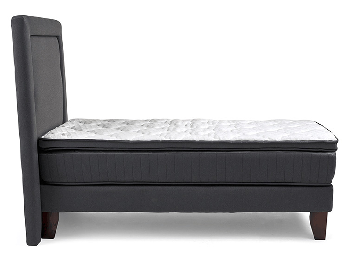 JUEGO DE DORMITORIO DRIMKIP CAMA EUROPEA HYBRIDA PLUS 1 PLAZA + RESPALDO 4