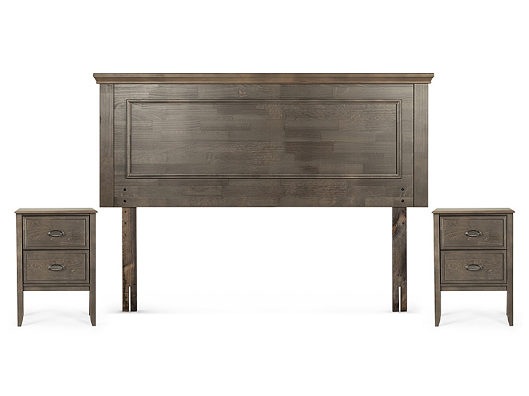 JUEGO DE DORMITORIO ROSEN CAMA BOXET UPLINE 2 PLAZAS + SET ANNA 3