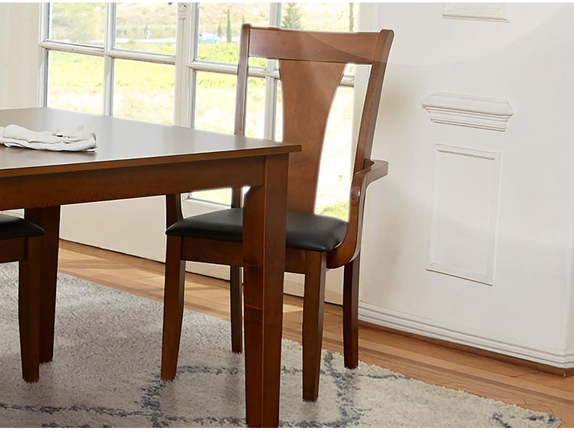 JUEGO DE COMEDOR CIC THOMAS 4 SILLAS 2 SITIALES CAFÉ 10