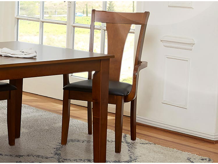 JUEGO DE COMEDOR CIC THOMAS 4 SILLAS 2 SITIALES CAFÉ 10