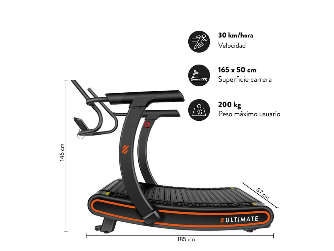 TROTADORA ULTIMATE FITNESS C1000 30 KM/HR CURVA ELITE 4