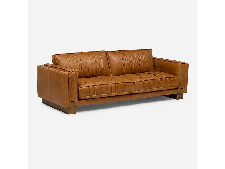 SOFÁ TURIN 3,5 CUERPOS CUERO CARAMELO 1