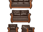 JUEGO DE LIVING 3 2 1 1 TORONTO CHOCOLATE - Miniatura 1
