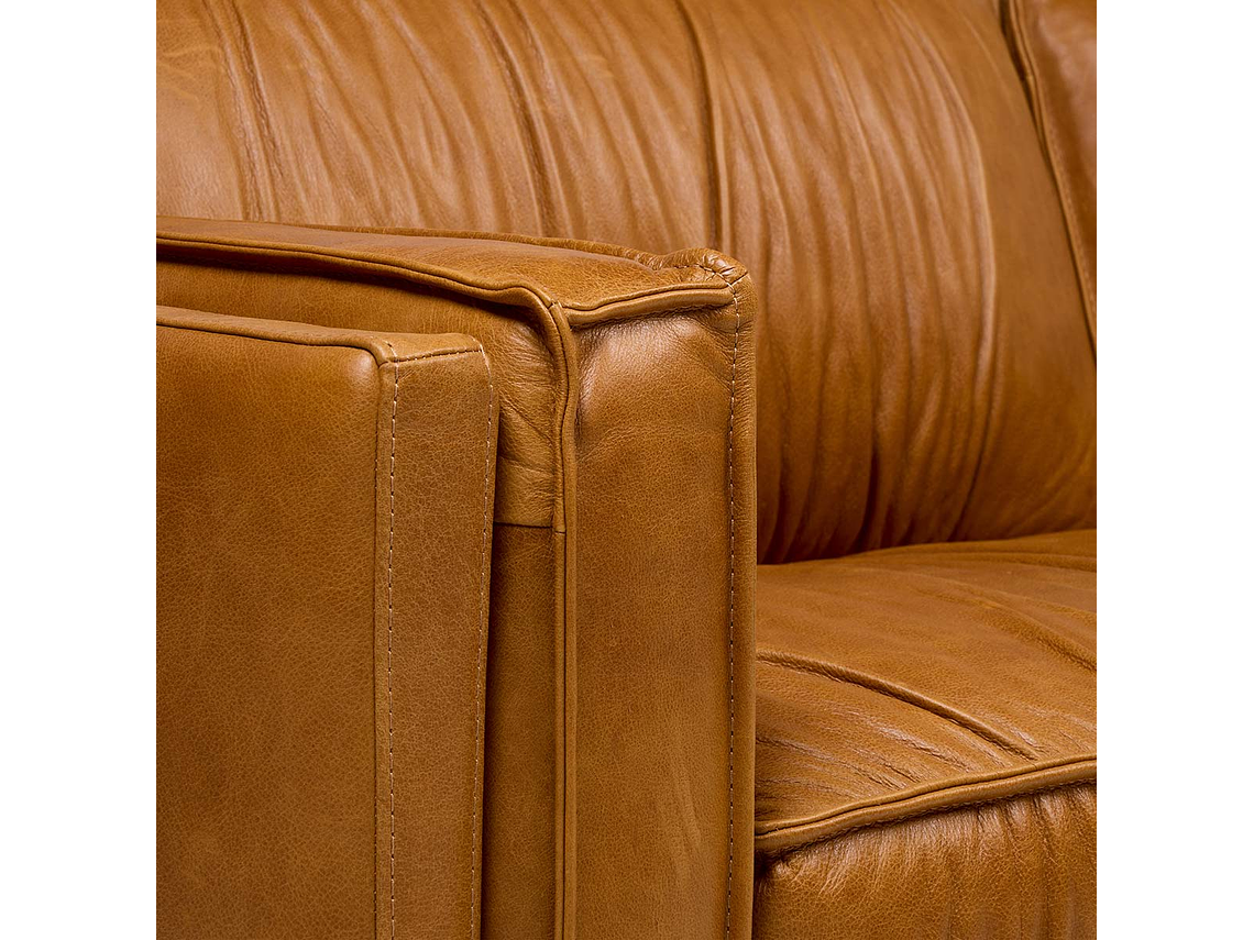 SOFÁ TURIN 3,5 CUERPOS CUERO CARAMELO 7