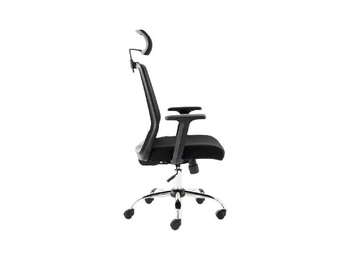 SILLA DE ESCRITORIO CUBA ALTA CON BRAZO REGULABLE Y CABECERO NEGRO 3