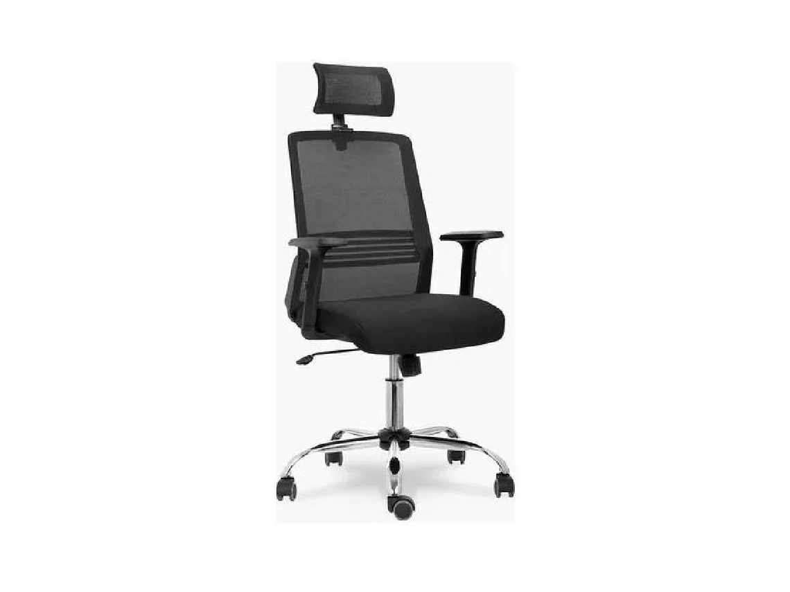 SILLA DE ESCRITORIO CUBA ALTA CON BRAZO REGULABLE Y CABECERO NEGRO 5