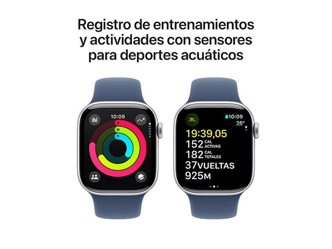 APPLE WATCH SERIE 10 42MM PLATA ALUMINIO CORREA DEPORTIVA M/L 3