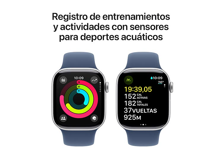 APPLE WATCH SERIE 10 42MM PLATA ALUMINIO CORREA DEPORTIVA M/L 3