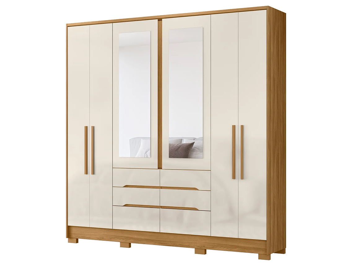 CLÓSET DI PORETTI DESIGN CON ESPEJO SAN FRANCISCO 3 PUERTAS 2 CAJONES CAFÉ 1