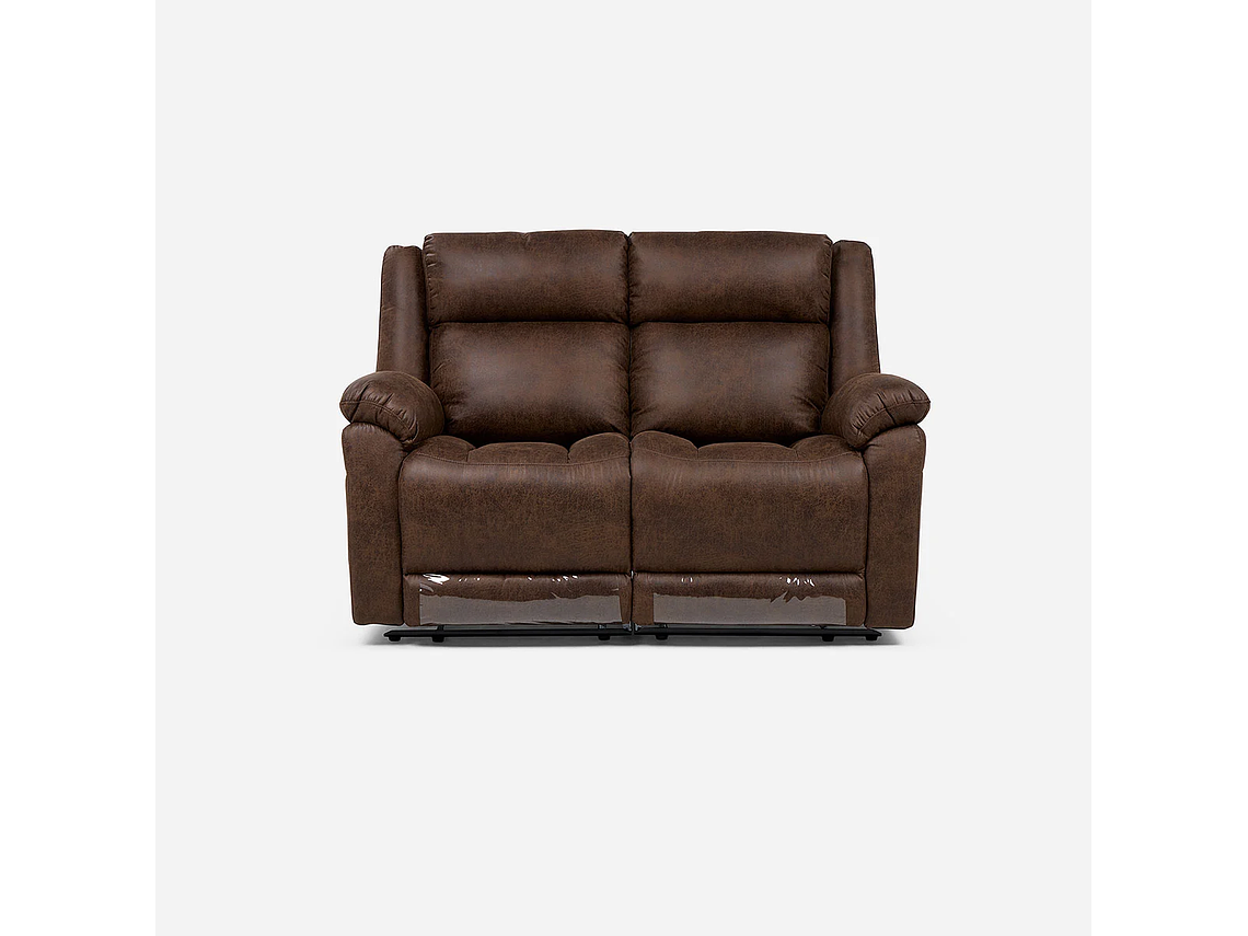 SOFÁ RECLINABLE ASCOTT 2 CUERPOS MANUAL CUERO PU CHOCOLATE 1