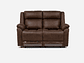 SOFÁ RECLINABLE ASCOTT 2 CUERPOS MANUAL CUERO PU CHOCOLATE - Miniatura 1