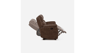 SOFÁ RECLINABLE ASCOTT 2 CUERPOS MANUAL CUERO PU CHOCOLATE