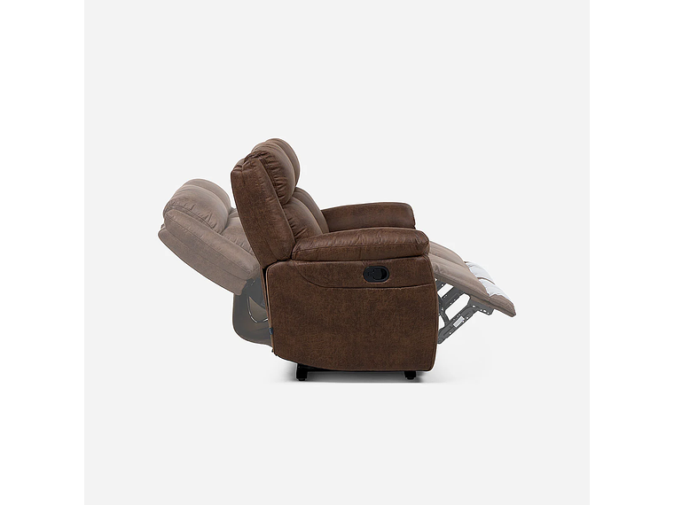 SOFÁ RECLINABLE ASCOTT 2 CUERPOS MANUAL CUERO PU CHOCOLATE 2