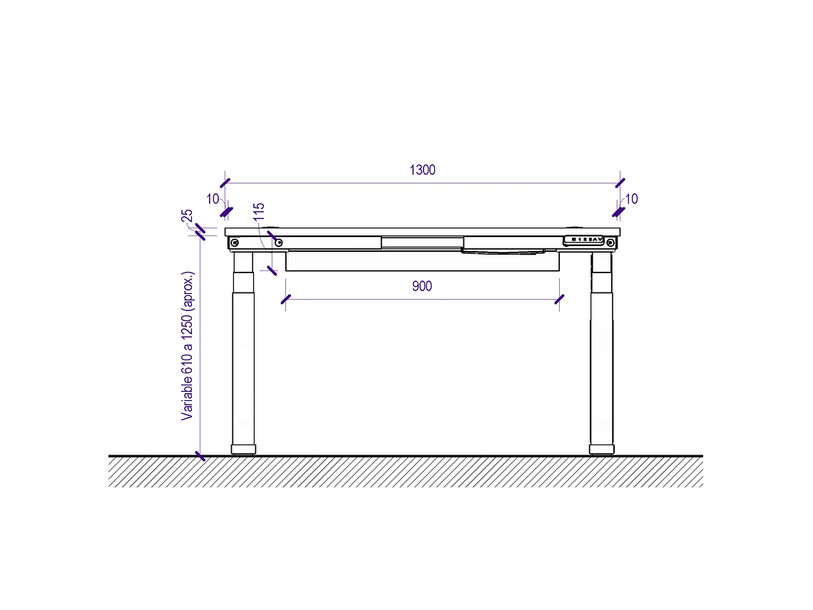 ESCRITORIO ELÉCTRICO STANDING DESK 130X60CM C7E 3