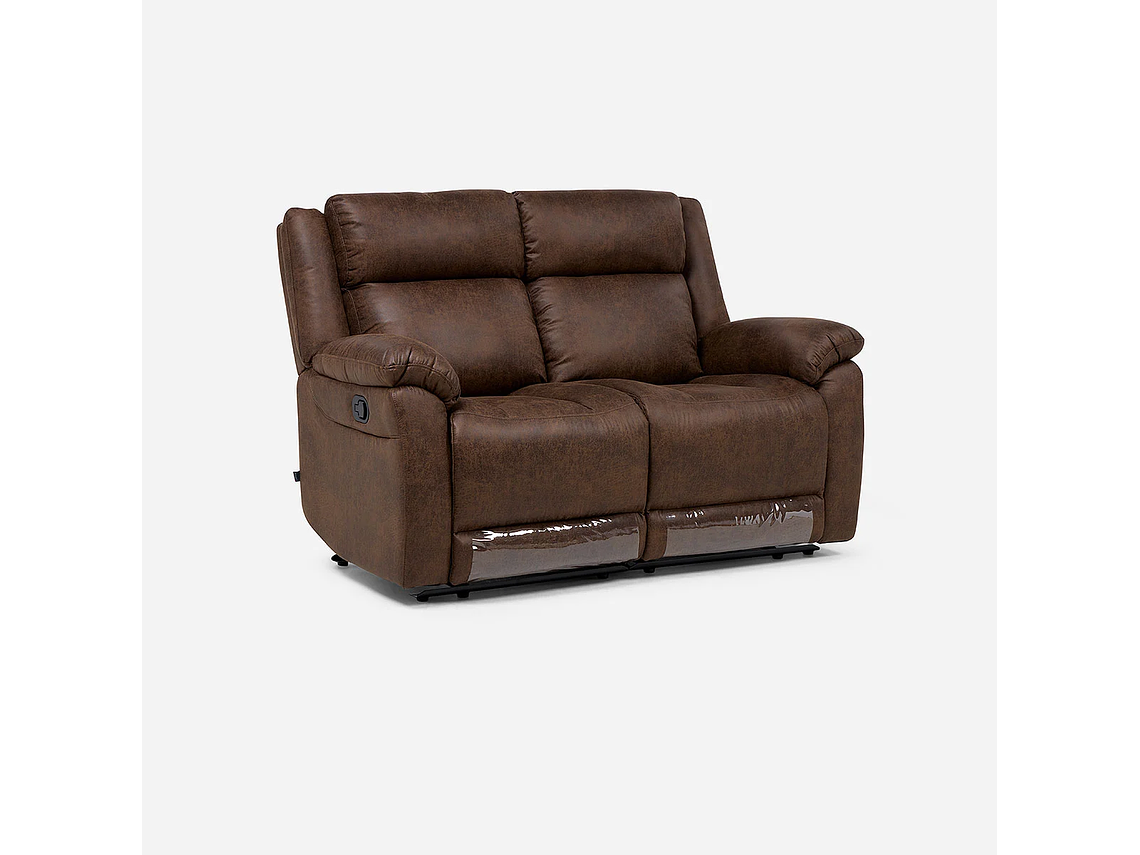 SOFÁ RECLINABLE ASCOTT 2 CUERPOS MANUAL CUERO PU CHOCOLATE 4