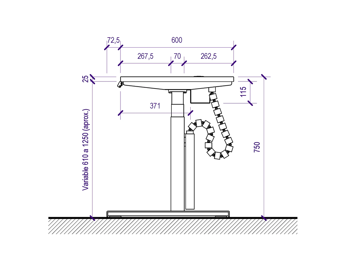 ESCRITORIO ELÉCTRICO STANDING DESK 130X60CM C7E 4