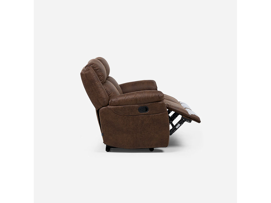 SOFÁ RECLINABLE ASCOTT 2 CUERPOS MANUAL CUERO PU CHOCOLATE 5