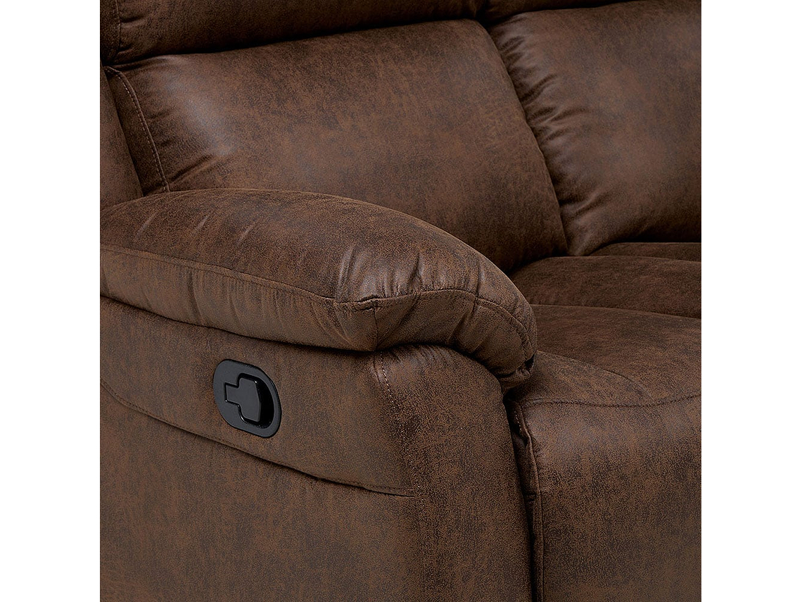 SOFÁ RECLINABLE ASCOTT 2 CUERPOS MANUAL CUERO PU CHOCOLATE 8