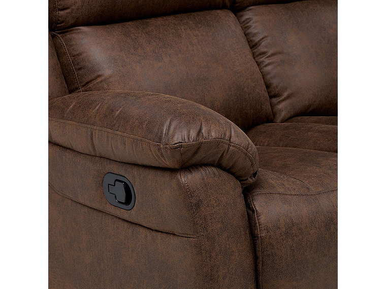 SOFÁ RECLINABLE ASCOTT 2 CUERPOS MANUAL CUERO PU CHOCOLATE 8