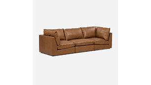 SOFÁ MODULAR SEATTLE 3 PIEZAS CUERO CAMEL