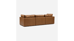 SOFÁ MODULAR SEATTLE 3 PIEZAS CUERO CAMEL