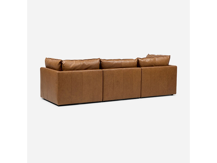 SOFÁ MODULAR SEATTLE 3 PIEZAS CUERO CAMEL 2