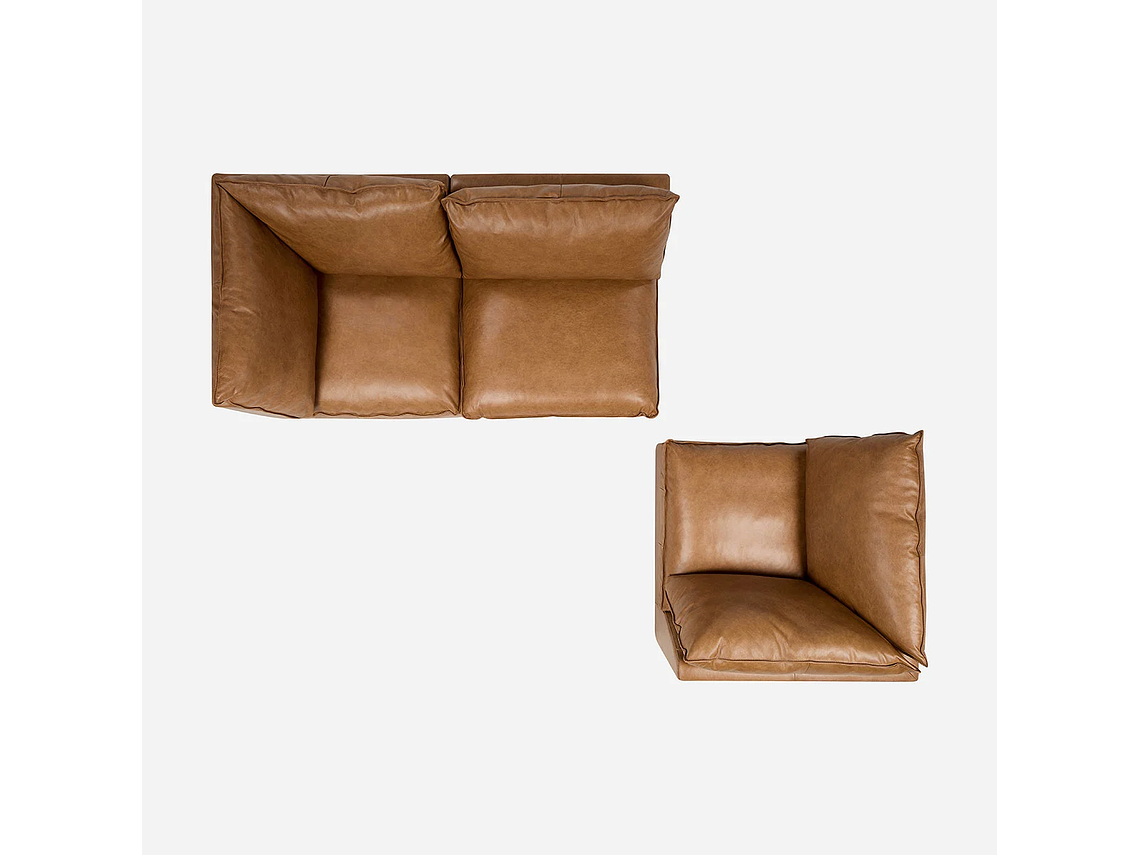 SOFÁ MODULAR SEATTLE 3 PIEZAS CUERO CAMEL 5