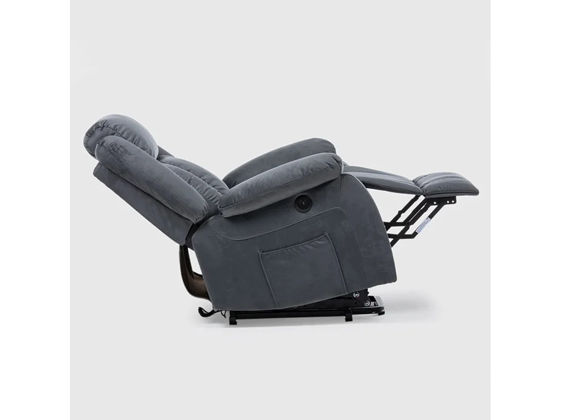 BERGER RECLINABLE ELÉCTRICO LIFT + MASAJE + CALENTADOR LIVORNO GRIS KM8822MDG 1
