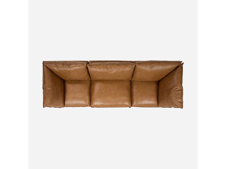 SOFÁ MODULAR SEATTLE 3 PIEZAS CUERO CAMEL 6