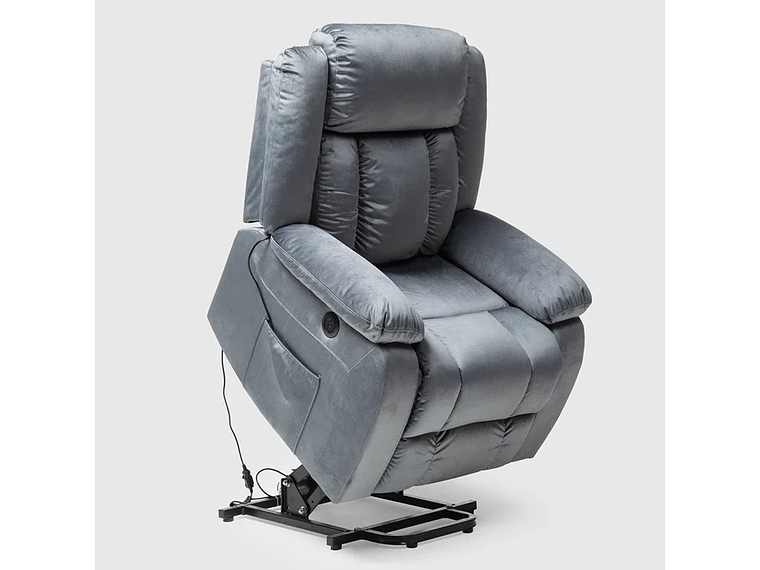 BERGER RECLINABLE ELÉCTRICO LIFT + MASAJE + CALENTADOR LIVORNO GRIS KM8822MDG 2